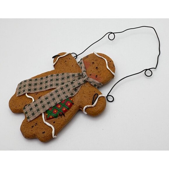 Vintage Gingerbread Woman Christmas Tree Ornament Scarf Accent - Picture 4 of 6